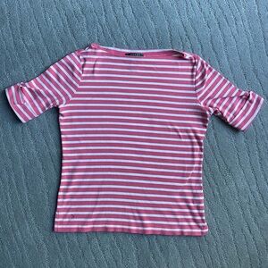 Lauren Ralph Lauren Top Women’s Size M Pink & White